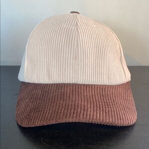 Brown and Beige Corduroy Hat
